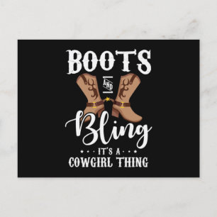 27.Boots en Bling zijn een cowgirl ding Aankondigingskaart