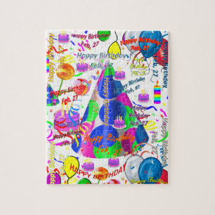 27 februari, Birthday Jigzaag Puzzle Legpuzzel