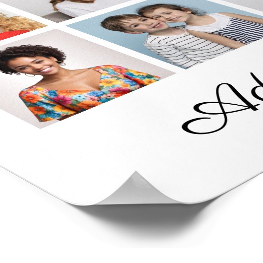 27 Fotocollage Voeg uw eigen tekst toe Poster (Hoek)