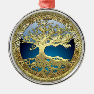 [27] Golden Celtic Tree of Life Metalen Ornament