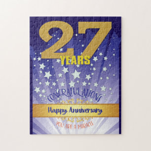 27 jaar herstel Jubileum vet cijfer Legpuzzel