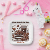 27 jan - Chocolade Cake Dag Papieren Bordje (Feest)