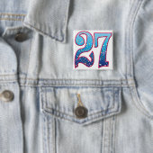 27 Leeftijd Vierkante Button 5,1 Cm (In situ)