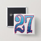 27 Leeftijd Vierkante Button 5,1 Cm (Voorkant /achterkant)