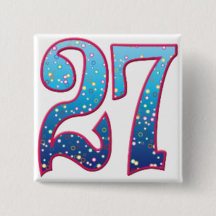 27 Leeftijd Vierkante Button 5,1 Cm