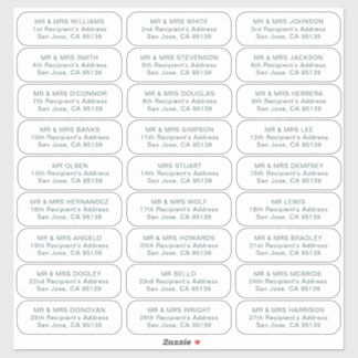 27 ontvangers eenvoudige bruiloft gasten adresetik sticker