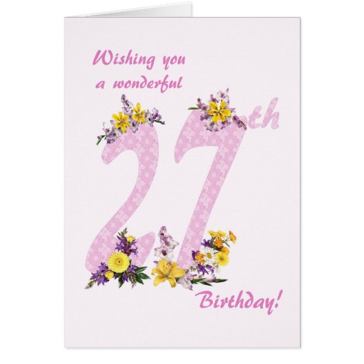 27e anniversaire Fleur Nombre décoré (Devant)