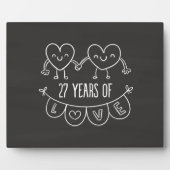 27e Jubileum Gift Chalk Hearts Fotoplaat (Voorkant)