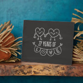 27e Jubileum Gift Chalk Hearts Fotoplaat (Zijkant)