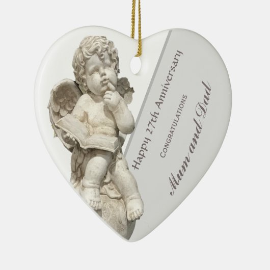 27e Jubileum voor bruiloft, beeldspraak Keramisch Ornament (Rechts)