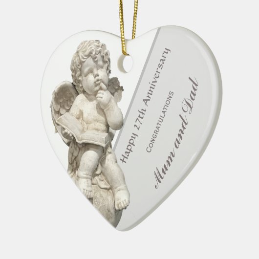 27e Jubileum voor bruiloft, beeldspraak Keramisch Ornament (Links)