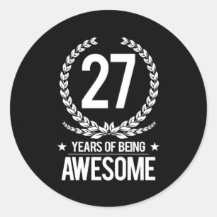 27e verjaardag (27 jaar Geweldige) Ronde Sticker