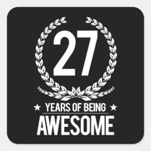 27e verjaardag (27 jaar Geweldige) Vierkante Sticker