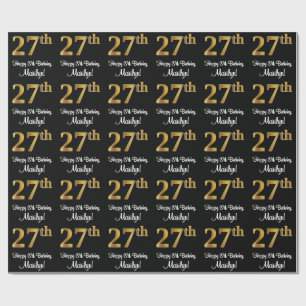 27e verjaardag: Elegante luxe Faux Gold look # Cadeaupapier