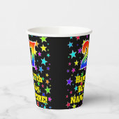 27e verjaardag: Fun Stars Pattern en Rainbow 27 Papieren Bekers (Links)