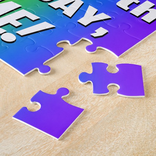 27e verjaardag: kleurrijk, vun regenboogpatroon #  legpuzzel (Zijkant)