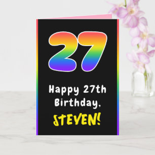 27e verjaardag: kleurrijke regenboog # 27, Naam va Kaart