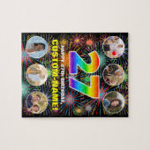 27e verjaardag: Leuke regenboog #, aangepaste naam Legpuzzel (Horizontaal)