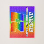 27e verjaardag — Meerkleurig regenboogpatroon "27" Legpuzzel (Verticaal)