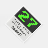 27e Verjaardag - Nerdy / Geeky Stijl "27" & Naam Servet (Hoek)