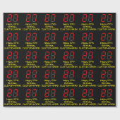 27e verjaardag: Red Digital Clock Style "27" + naa Cadeaupapier (Vlak)