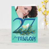 27e verjaardag sjabloon Kaarten (Gele Bloem)