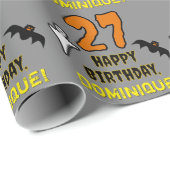 27e verjaardag: Spooky Halloween Theme, Aangepaste Cadeaupapier (Rol Hoek)