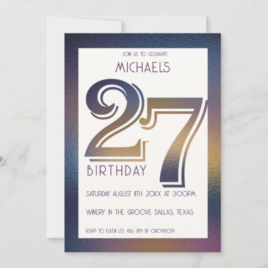 27e verjaardag uitnodiging (Voorkant)