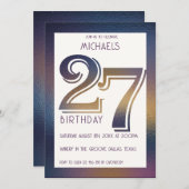 27e verjaardag uitnodiging (Voorkant / Achterkant)