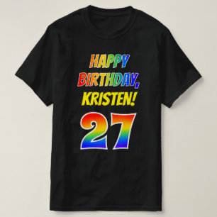 27e verjaardag — Vet, Plezier, Regenboog 27, Aange T-shirt