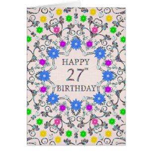 27th Birthday Abstract Flowers