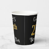 27th Birthday Party — Fancy Script, Faux Gold Look Papieren Bekers (Rechts)