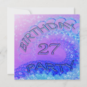 27th Birthday party uitnodiging, Abstract en bubb Kaart