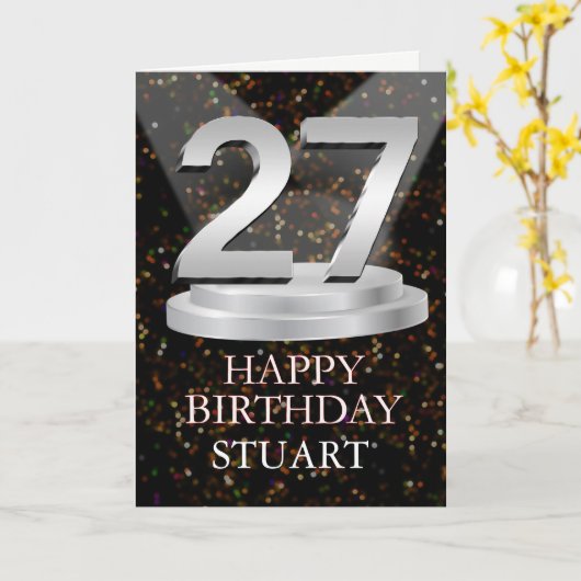 27th Birthday Spotlights Ajouter une carte de nom (Fleur jaune)