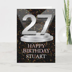 27th Birthday Spotlights Voeg een naam toe Kaart