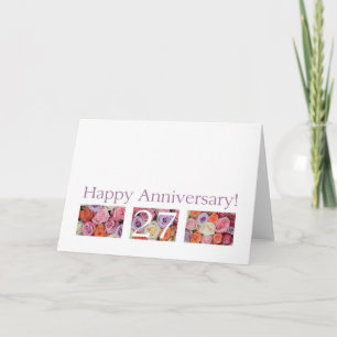 27th Wedding Jubileum Card pastel rozen Kaart