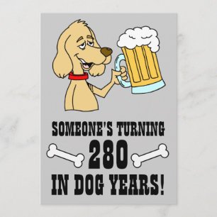 280 années de chien 40e anniversaire Invitation de