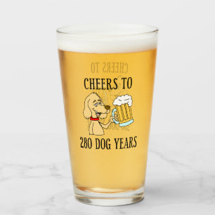 280 ans de chien 40e anniversaire de verre