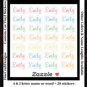 28 Aangepast Modern 4/5 Letters Naam Woord Helder Sticker