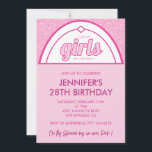 28 anniversaire invitation 28e fille rose<br><div class="desc">28 anniversaire invitation 28th Girly Pink Venez Filles,  Allons-y Fête !</div>