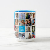 28 Collage Photo Famille Mug Monogrammé (Centre)