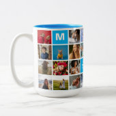 28 Collage Photo Famille Mug Monogrammé (Gauche)