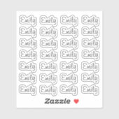 28 Custom Modern 4/5 Letters Name Word Black Sticker (Vel)