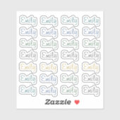 28 Custom Modern 4/5 Letters Name Word Neutral Sticker (Vel)