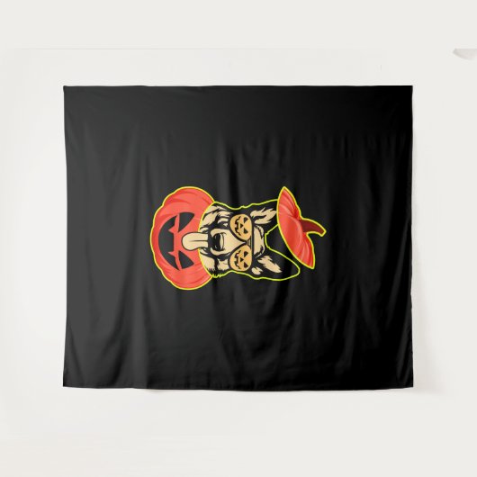 28 Duitse herder in eng pompoen Shirt Funny Cu Wandkleed (Voorkant (horizontaal))