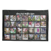 28 Foto Collage Grid - 1 tekstvak - zwart wit Kussensloop (Achterkant)