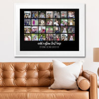 28 Foto Collage Grid - 2 tekstvakken - zwart wit