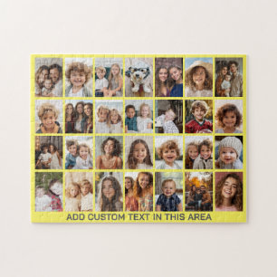 28 Foto Collage Raster - 1 Tekstvak Boter Geel Legpuzzel