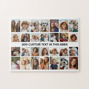 28 Foto Collage Raster - 1 Tekstvak Legpuzzel