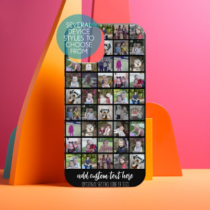 28 Foto Collage Raster - 2 Tekstvakken - zwart Samsung Galaxy Hoesje